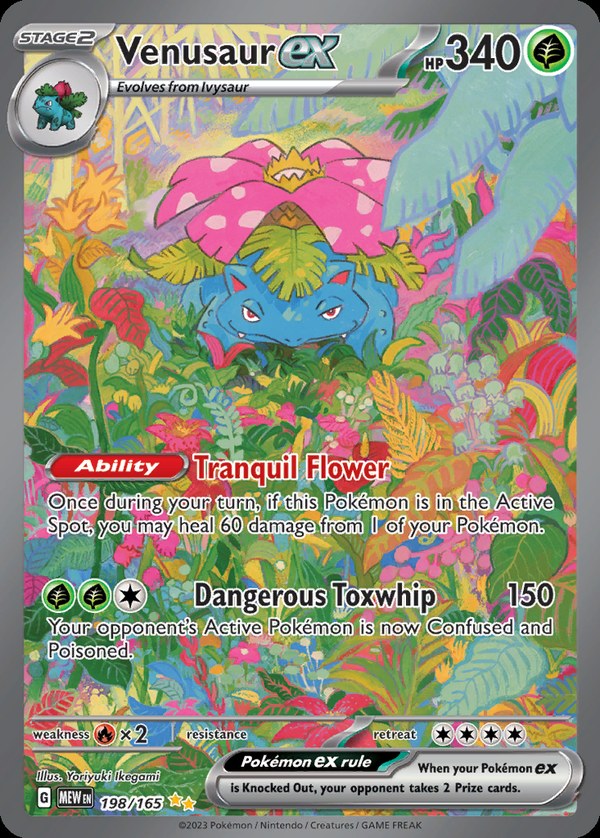 Pokémon karta Venusaur ex, Special Illustration Rare zo setu 151