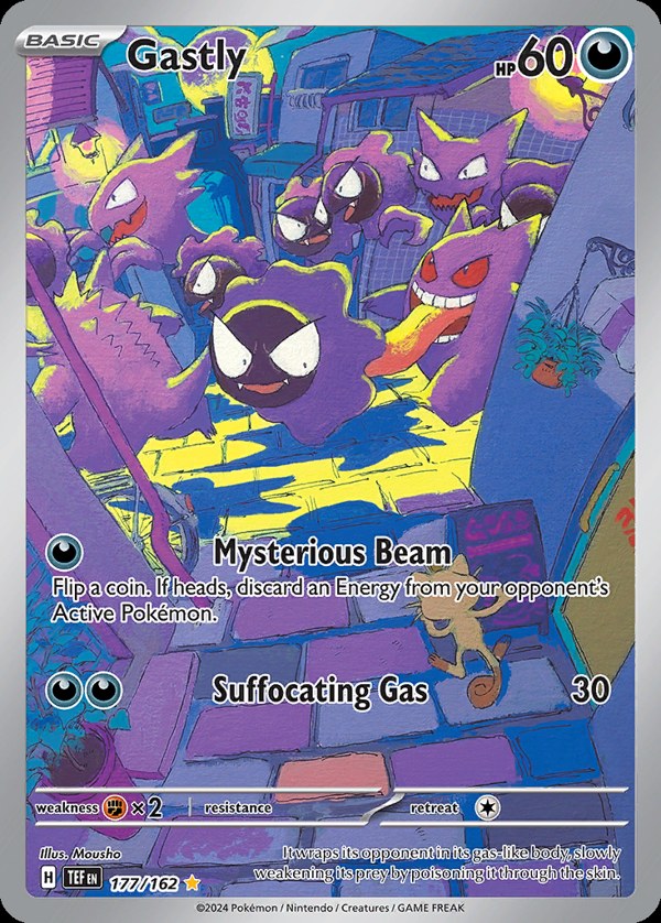 Pokémon karta Gastly, Illustration Rare zo setu Temporal Forces