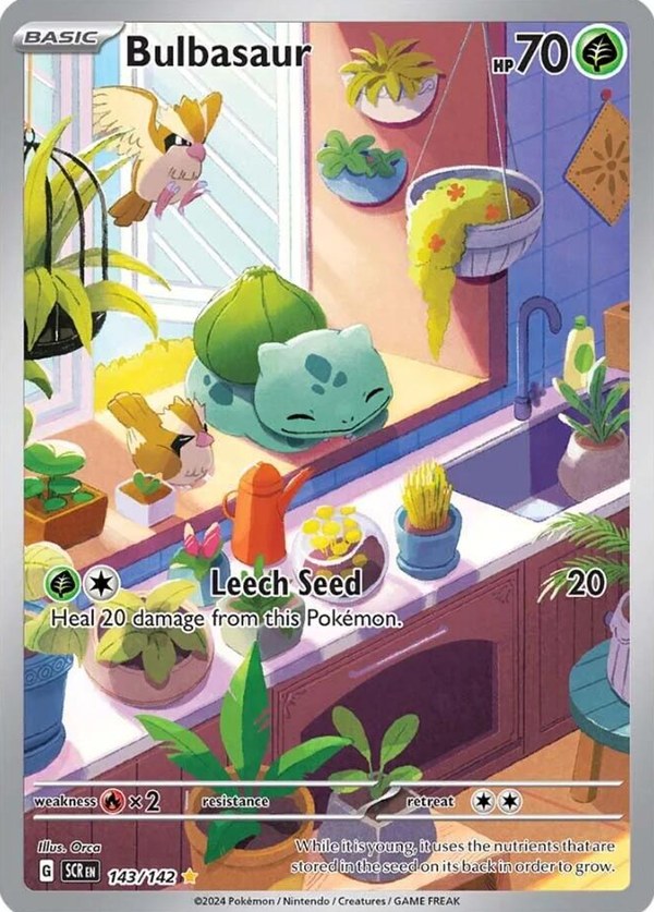 Pokémon karta Bulbasaur, Illustration Rare zo setu Stellar Crown