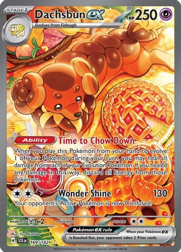 Pokémon karta Dachsbun ex, Special Illustration Rare zo setu Stellar Crown