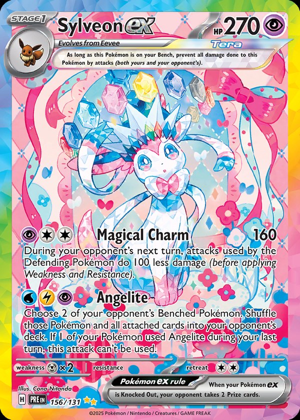 Pokémon karta Sylveon ex, Special Illustration Rare zo setu Prismatic Evolutions