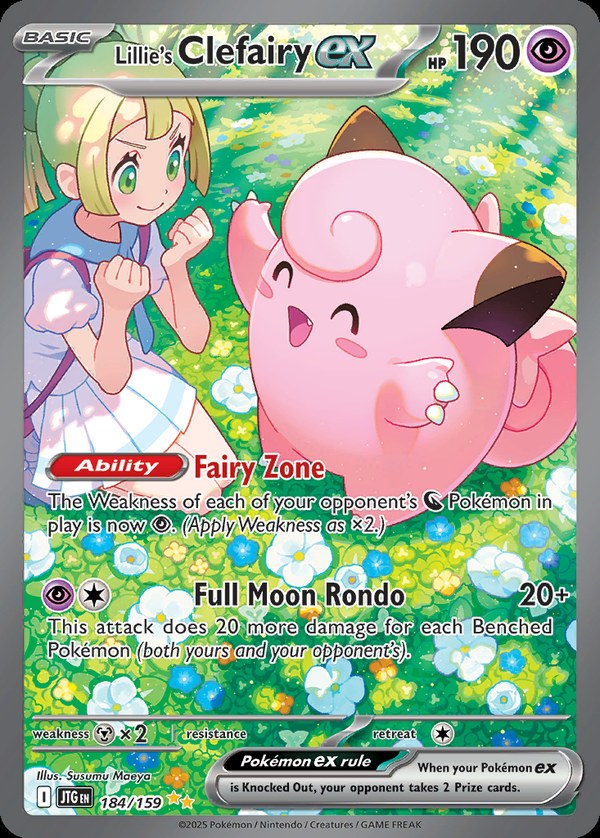 Pokémon karta Lillie's Clefairy ex, Special Illustration Rare zo setu Journey Together