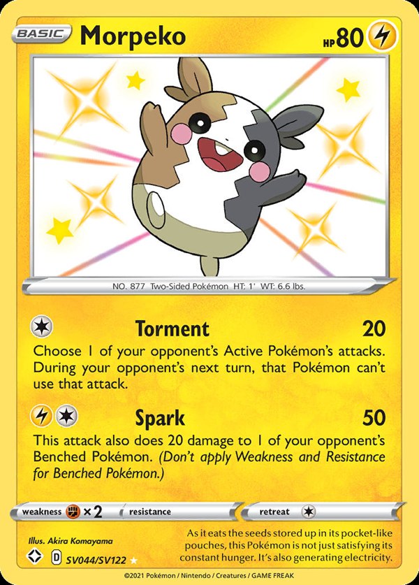 Pokémon karta Morpeko, Shiny Vault zo setu Shining Fates