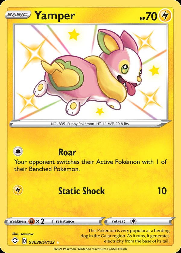 Pokémon karta Yamper, Shiny Vault zo setu Shining Fates