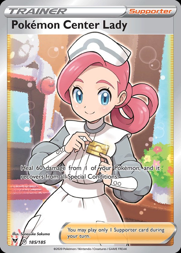 Pokémon karta Pokémon Center Lady, Rare Ultra zo setu Vivid Voltage