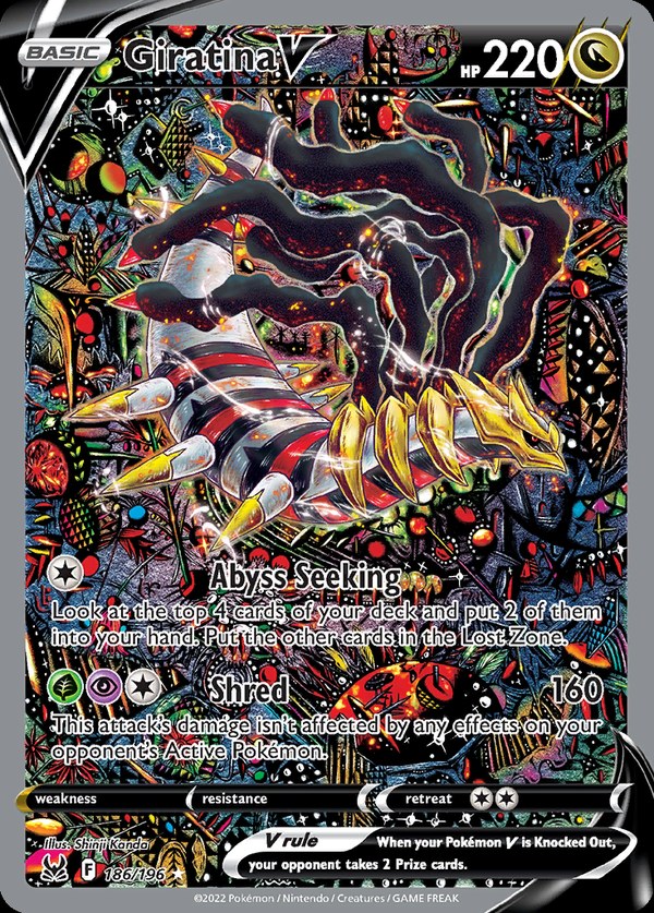 Pokémon karta Giratina V, Alternate Art zo setu Lost Origin