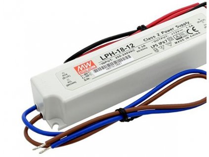 LPH 18-12, 18W elektronický 12V zdroj venkovní IP67 MEANWELL