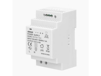 PSU 1644-12V DIN - elektronický zdroj - napájecí adaptér na lištu DIN, výstupní napětí 12V DC, max. 4,5A, 54W