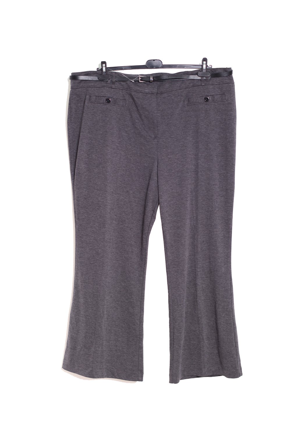 Dámské šedé elegantní teplé zimní kalhoty s páskem / M&Co - XXXXL+ (56) / ANGLIE
