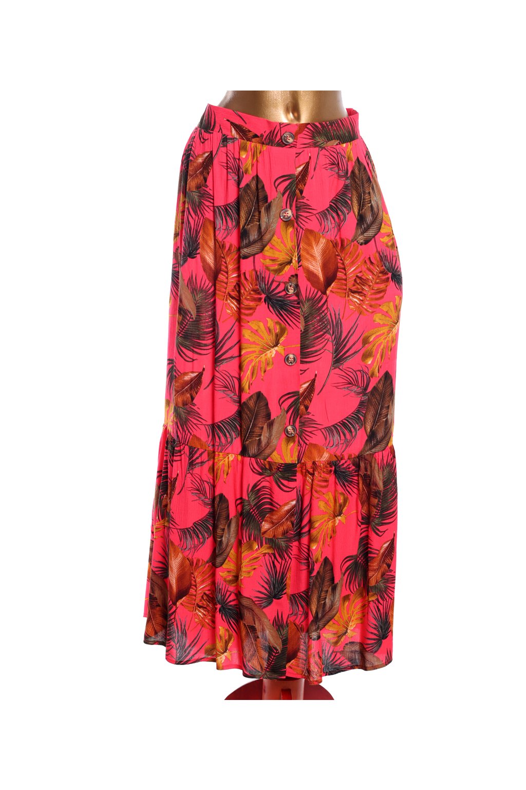 Dámská růžovo-hnědo-zelená vzorovaná sukně / George - XXXXL (52) / ANGLIE