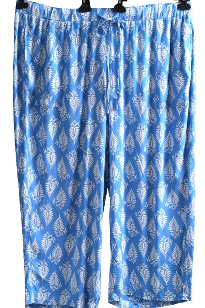 Dámské modré letní vzorované kalhoty / JD Williams / XXXXL+ (56) / ANGLIE