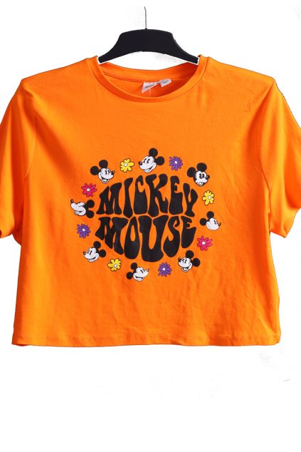 Dámské oranžové krátké  tričko/top s disney potiskem / PRIMARK / XXXL (50) / UK 22 / ANGLIE