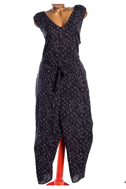 Dámský černý overal s bílým vzorem / GEORGE  / XXXL (50) / UK 22 / ANGLIE