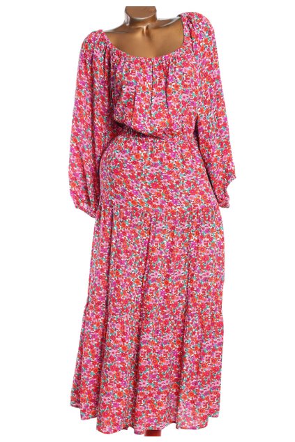 Dámské barevné dlouhé květované šaty  / Marks & Spencer / XXXXL (52) / UK 24 / ANGLIE