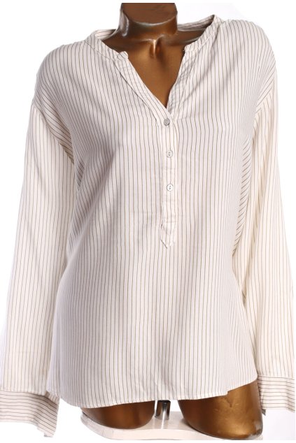 Dámská bílá proužkovaná košile / Marks & Spencer / XXXXL (52) / UK 24 / ANGLIE