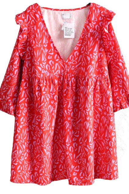 Dámské červeno-fialové podzimní manšestrové šaty / ASOS / XXXXL (52) / na štítku vel. 52 / UK 24 / ANGLIE