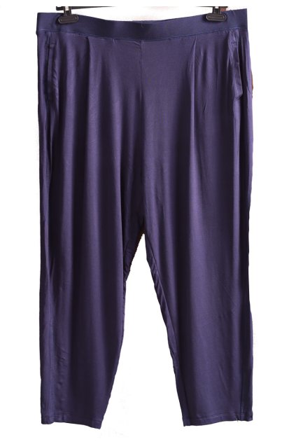 Dámské tmavě modré elastické kalhoty / M&S / XL/XXL (42/44/46) / ANGLIE - na štítku 48 /  UK 20