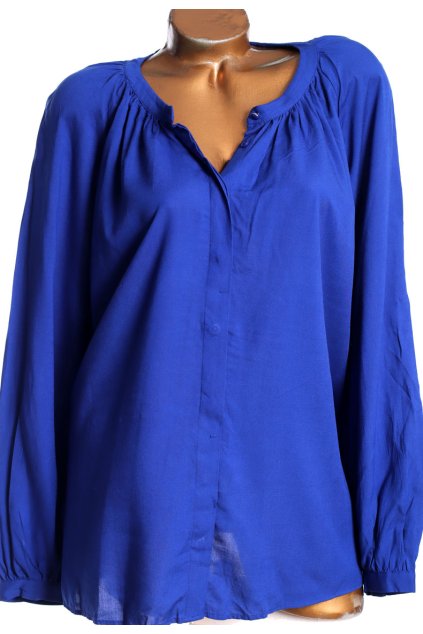 Dámská tmavě modrá halenka / M&S / XXXXL+ (52/54/56/58+ je volná) / na štítku vel. 52 / UK 24  / ANGLIE