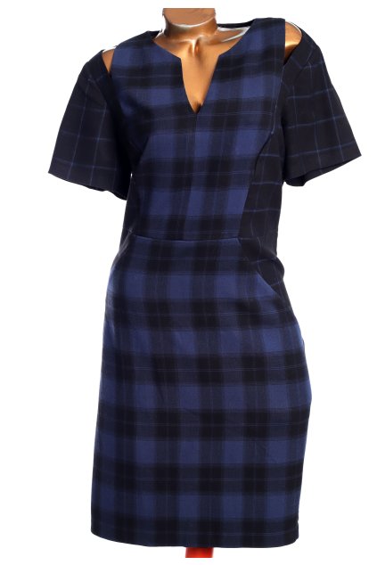 Dámské černo-modré zimní šaty / NEXT / XXXL (50) / ANGLIE - na štítku Uk 22