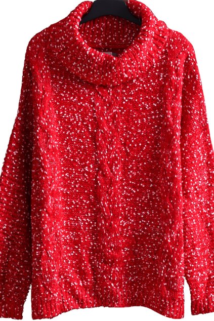 Dámský červeno-bílý svetr / NUTMEG / XXXXL/XXXXL+ (50/52/54 / na štítku 50  / UK 22 / ANGLIE