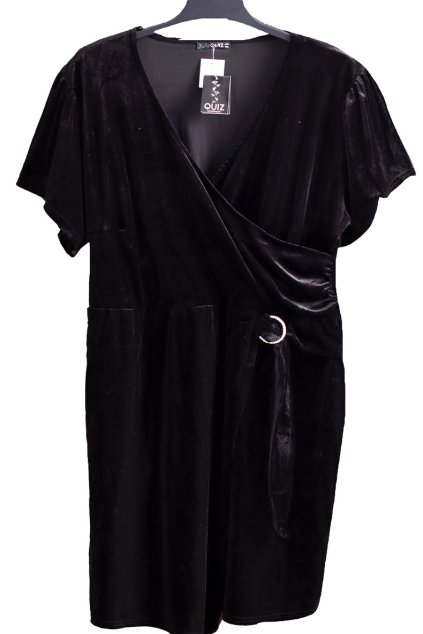 Dámské černé značkové šaty / QUIZ / XXXL/XXXXL (50/52) / na štítku 52/ UK 24 / ANGLIE