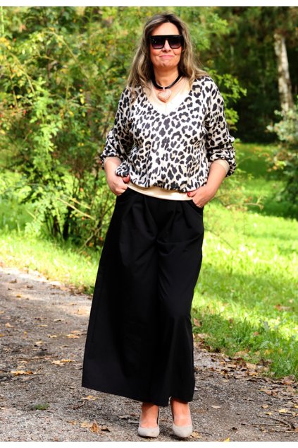 Dámský leopardí svetřík  - světlejší  / MADE IN ITALY / XXL-XXXL+ (42/44/46/48/50) prsa do 130 cm  / MODA ITALY - jedna UNI VELIKOST  - záleží, jak chcete mít volné/56/58) prsa do 160 cm  / MODA ITALY
