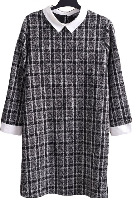 Dámské černo-bílé podzimní šaty s límečkem / PRIMARK /  XXXL (48) / UK 20 / ANGLIE