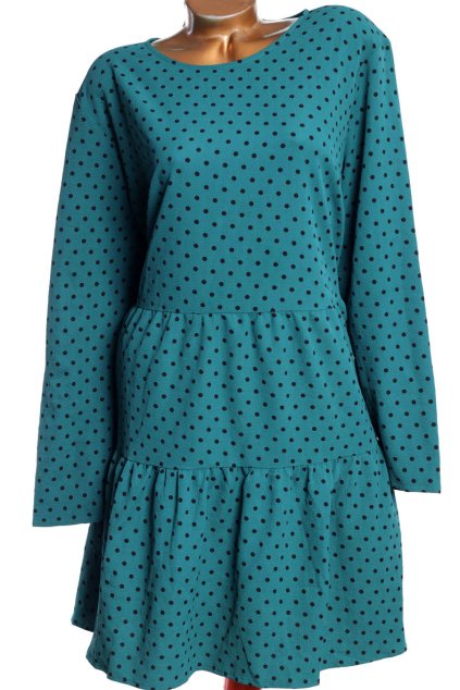 Dámské lehké zelené šaty s puntíky / BOOHOO / XXXL (50) / UK 22 / ANGLIE