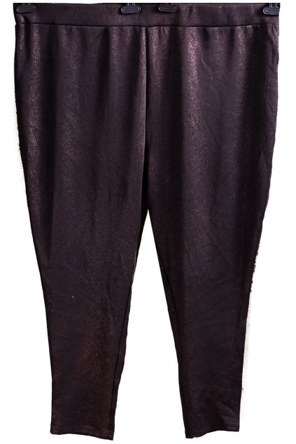 Dámské černé luxusní kalhoty s odleskem  / YOURS / XXXXL+ (56/58/60) / na štítku 58/60 / UK 30/32 / ANGLIE