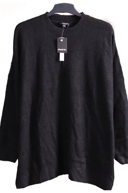 Dámský černý příjemný svetřík  / SIMPLY BE / XXXXL+ (52/54/56++) / na štítku 52/54 / UK 24/26 / ANGLIE