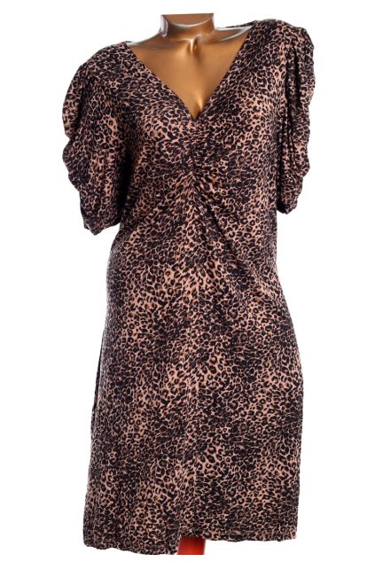 Dámské hnědo-černé leopardí podzimní šaty  / NEXT / XXXL (48/50) / na štítku 50 / UK 22 / ANGLIE