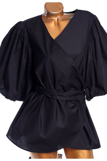 Dámská černá zavinovací halenka / H&M / XXL (44/46) / ANGLIE (16/18)