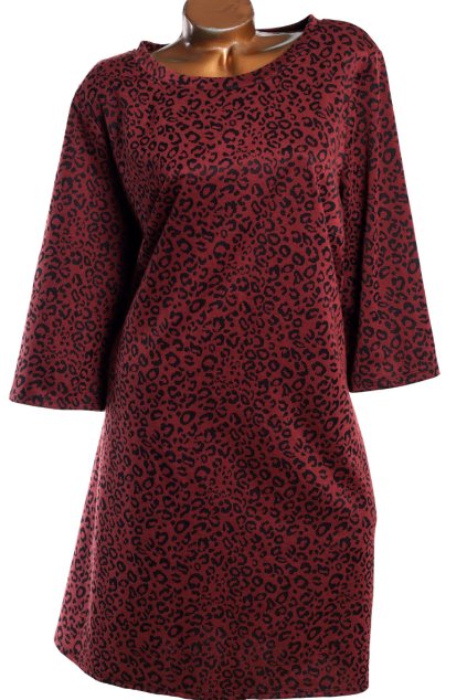 Dámské hnědé mikinové šaty s leopardím vzorem / GEORGE / XXXXL (52) / na štítku UK 24/ ANGLIE