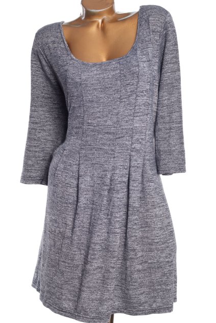 Dámské šedé žíhané šaty / QED LONDON / XXXXL (52) / UK 24 / ANGLIE