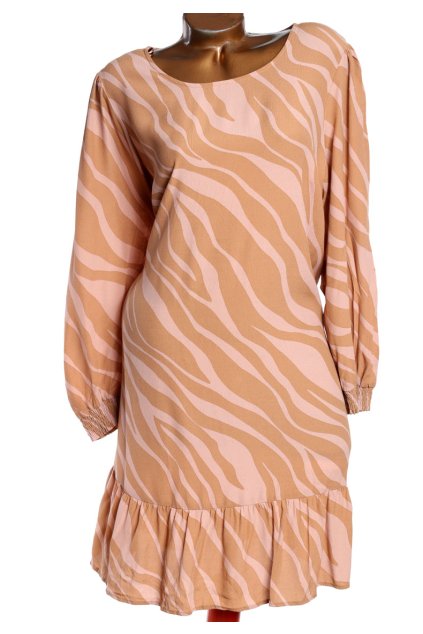 Dámské béžovo-hnědé žíhané šaty / F&F / XXXL (48/50) / na štítku vel. 48 / UK 20 / ANGLIE