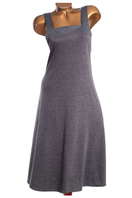 Dámské šedé teplejší zimní šaty - NA ROLÁK / MISSY MAI / XXXXL (54)  / UK  26/ ANGLIE