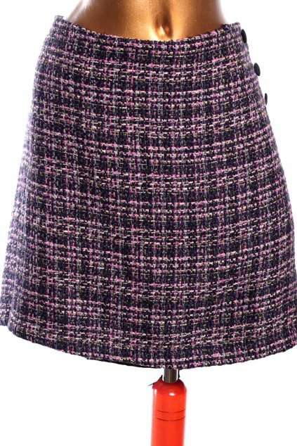 Dámská barevná fialovo-modro-růžová žíhaná značková zimní sukně / MONSOON/ XXXL (48) na štítku UK 22/ ANGLIE