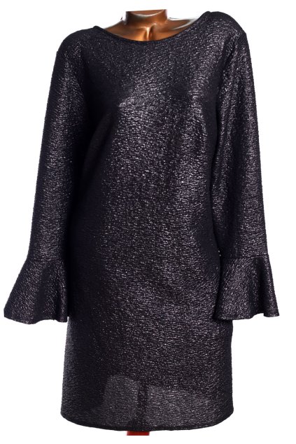 Dámské černo-stříbrné metalické společenské šaty / F & F /  XXXL (50) / UK 22 / ANGLIE