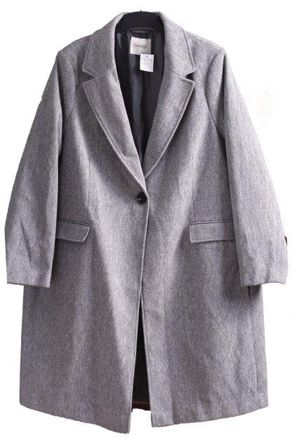 Dámský šedivý kabát / GEORGE / XXXXL (52) / UK 24 / ANGLIE