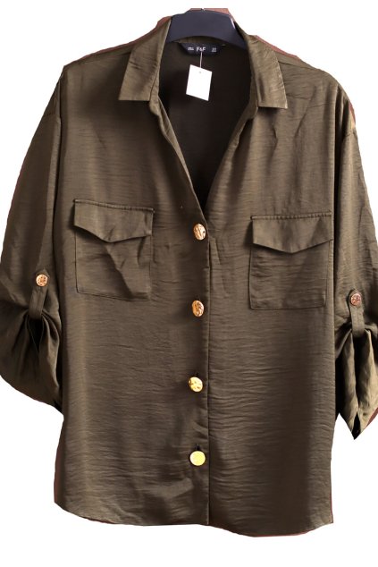 Dámská lahvově zelená podzimní halenka / F&F/ XL/XXL (48/50) / na štítku vel. 48 / UK 20 / ANGLIE