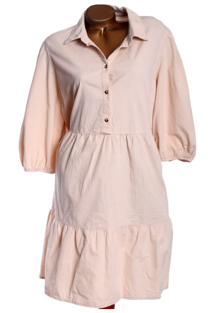 Dámské béžové odlehčené manžestrové šaty / F & F / XXXL (48) / ANGLIE (20)