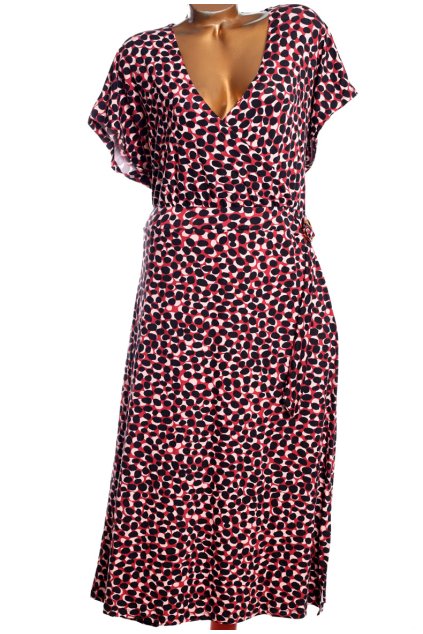 Dámské barevné vzorované teplejší podzimní šaty / YOURS / XXXL/XXXXL (48/50/52) / ANGLIE - na štítku UK 22/24
