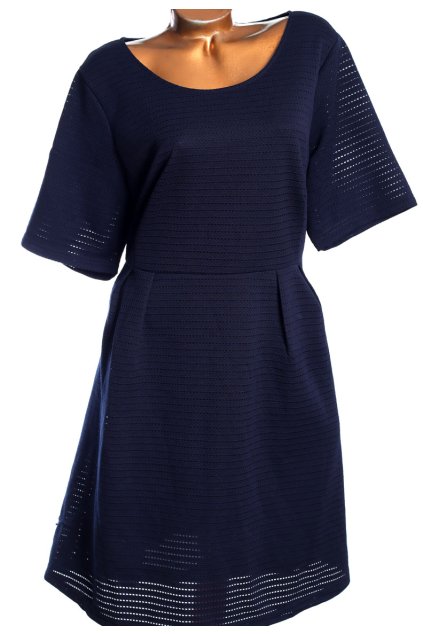 Dámské modré teplé zimní šaty / JUNAROSE /XXXL (50) / na štítku vel. UK 22 / ANGLIE