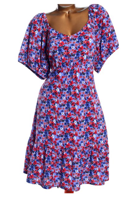 Dámské, modro-oranžovo-červené s kytičkami / Nutmeg / XXXL (50) / ANGLIE (22)