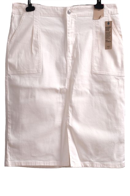 Dámská béžová džínová sukně  / MARKS AND SPANCER / XXXL (48/50) / UK 22 / ANGLIE