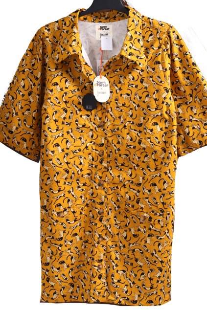 Dámské luxusní elastické, hořčicové šaty(styl elastická džínovina) s KOČMAKAMA - nádherný model - klasická anglická značka ,  / DOWM PORTER - JEANINE/ XXXL (50/52) / ANGLIE (22/24)