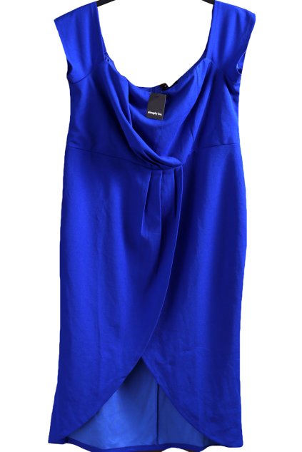 Dámské luxusní elastické královsky modré šaty/ SIMPLY BE/ XXXL (50-52) / UK 22 / ANGLIE