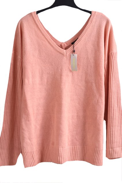 Dámský jarní růžový svetřík /BOOHOO / XXXXL (50/52) / UK 22/24 / ANGLIE
