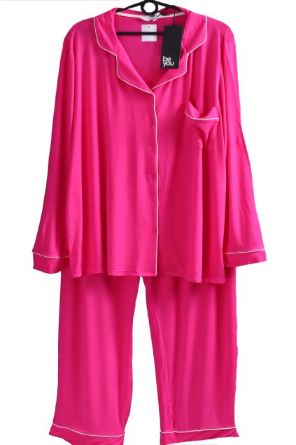 Dámské růžové elastické pyžamo, původní cena 1500 Kč / BE YOU / (48/50/52+) / UK 20-22/24 / ANGLIE