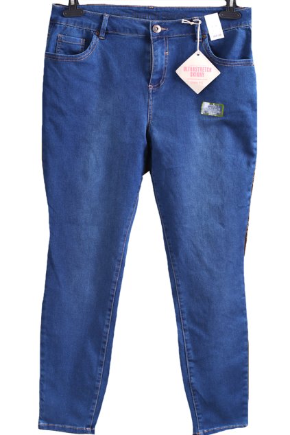 Dámské elastické modré kalhoty/džíny / EVANS / XXXL (48) / UK 20 / ANGLIE